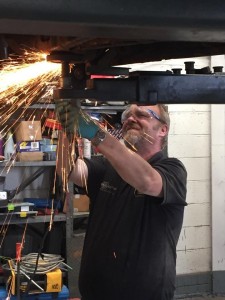 Gary Wood Working on the Team TerraClean vehicle