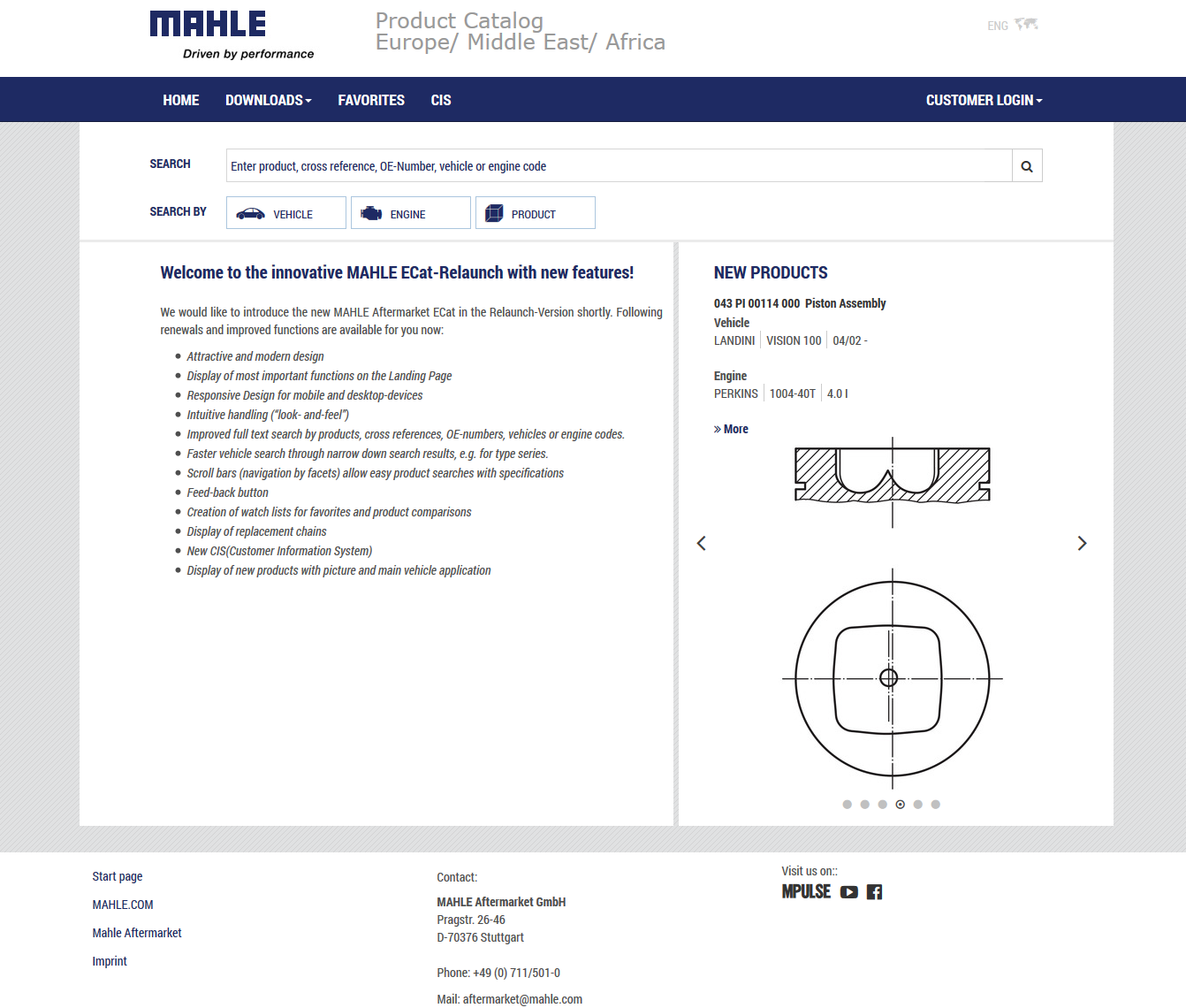 MAHLE re-launches online catalogue with new innovative features