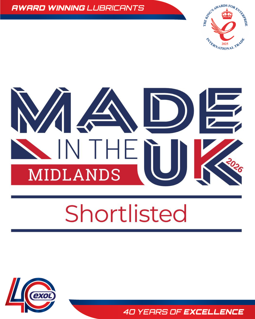 Exol Lubricants makes shortlist for Made in the Midlands Award