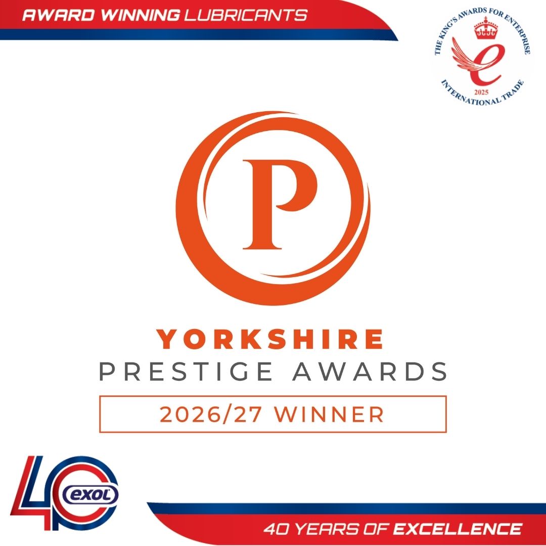 Exol Lubricants named as Lubricant Manufacturer of the Year in Yorkshire Prestige Awards 2026 / 2027